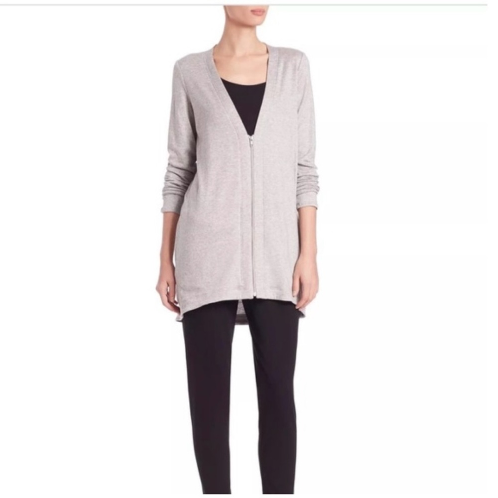 Eileen Fisher Full Zip Sweater Cardigan in
soft Gray knit